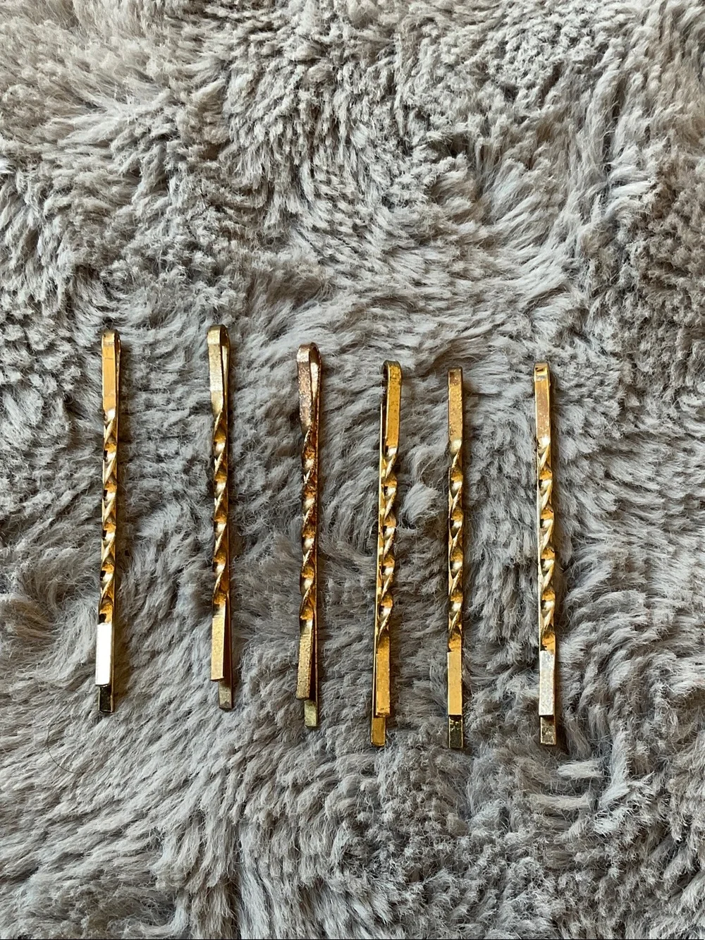 Gold Twist Bobby Pins - Pack of 6